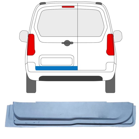 Bakdörr reparationspanel inre för Peugeot Partner 2008-2018 / Vänster 16908