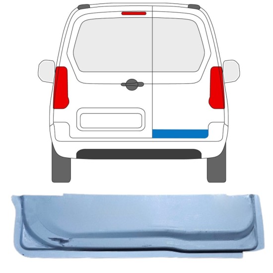 Bakdörr reparationspanel inre för Peugeot Partner 2008-2018 / Höger 16907