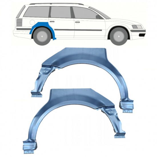 Sidovägg hjulhuskant för VW Passat B5 1996-2005 / Vänster+Höger / Set 9688