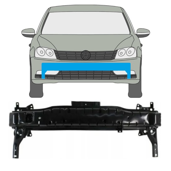 Förstärkning stötfångare fram för Volkswagen Passat B7 2010-2015 17259