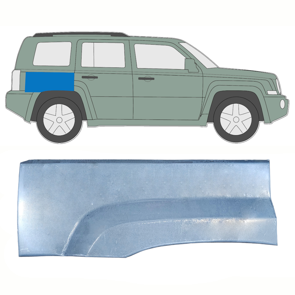 Sidovägg Hjulhuskant För Jeep Patriot 2006- / Höger 10303