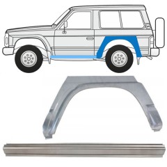 Tröskelplåt + sidovägg hjulhuskant för Nissan Patrol Y60 GY60 1990-1997 / Vänster / Set 11541