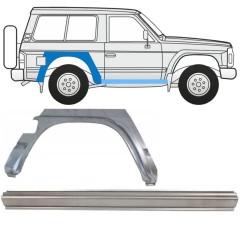 Tröskelplåt + sidovägg hjulhuskant för Nissan Patrol Y60 GY60 1990-1997 / Höger / Set 11540