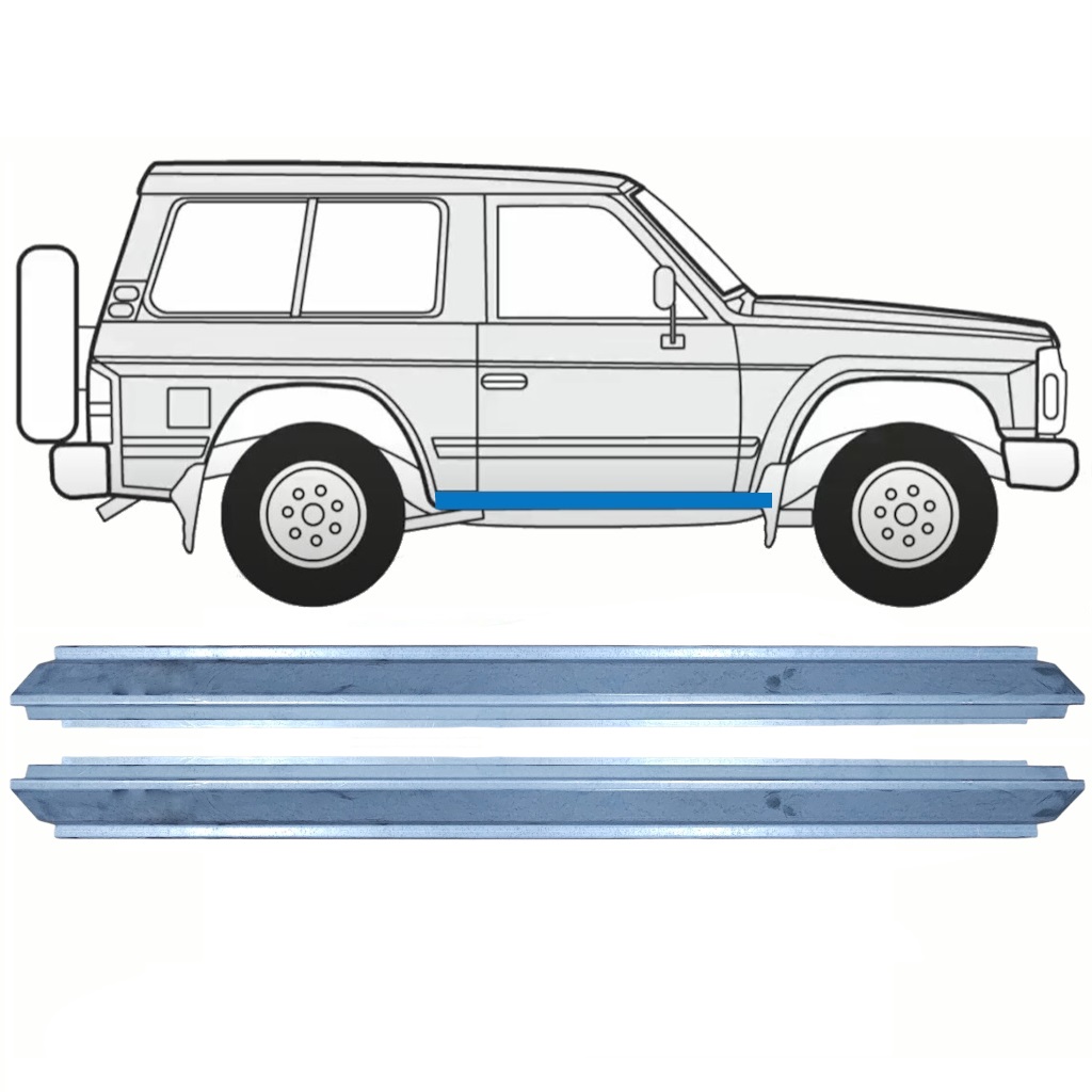 Tröskelplåt Reparationspanel För Nissan Patrol 1990-1997 / Vänster = Höger (Symmetrisk) / Set 10465