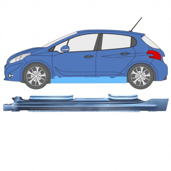 Tröskelplåt reparationspanel för Peugeot 208 2012-2019 / Vänster 11618