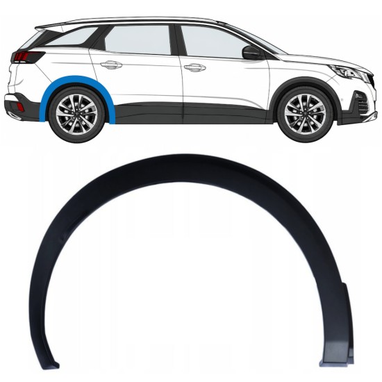 Prydnadslist stänkskärm list för Peugeot 3008 2016-2024 / Höger 17033