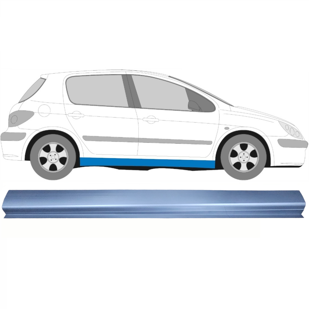 Nedre Tröskelplåt Reparationspanel För Peugeot 307 2001-2008 / Höger 8501