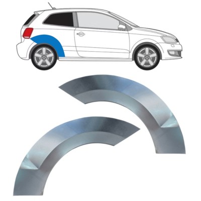 Sidovägg hjulhuskant för Volkswagen Polo 2009-2017 / Vänster+Höger / Set 16360