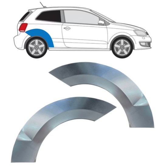 Sidovägg hjulhuskant för Volkswagen Polo 2009-2017 / Vänster+Höger / Set 16360