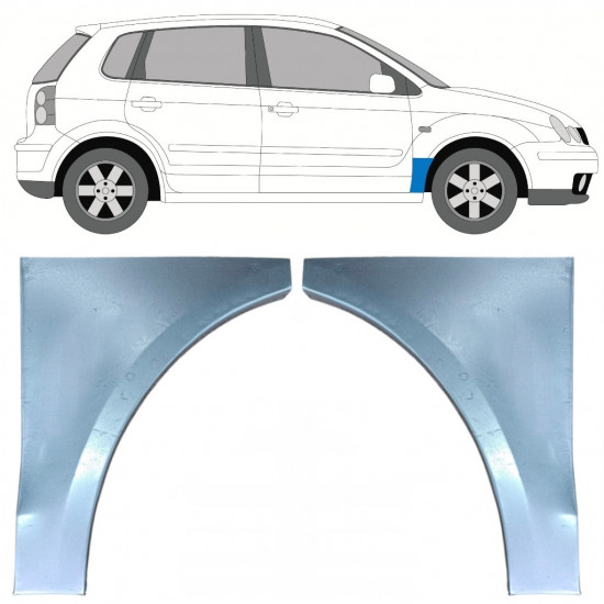 Reparationspanel till framskärm för VW Polo 2001-2009 / Vänster+Höger / Set 9733