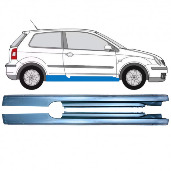 Tröskelplåt för Volkswagen Polo 2001-2009 / Vänster+Höger / Set 12858