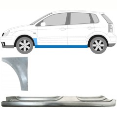 Tröskel + fram skärm reparationspanel för Volkswagen Polo 2001-2009 / Vänster / Set 8730