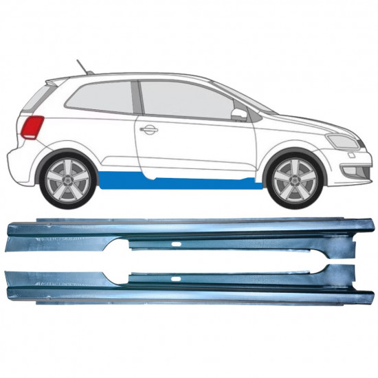 Tröskelplåt för Volkswagen Polo 2009-2017 / Vänster+Höger / Set 12861
