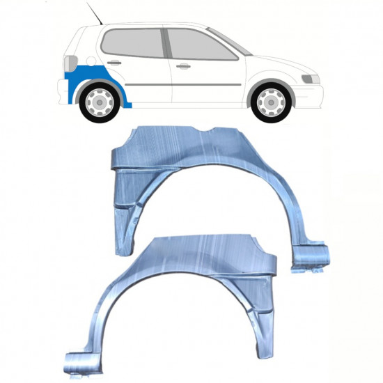 Nedre del av bak skärm reparationspanel för VW Polo 1994-1999 / Vänster+Höger / Set 10196