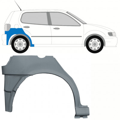 Nedre del av bak skärm reparationspanel för VW Polo 1994-1999 / Höger 10194