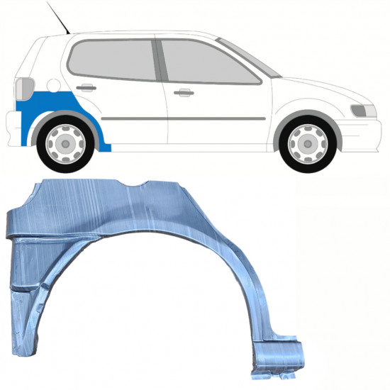 VW POLO 1994-1999 BAKRE VINGE / MED LÄGRE BAKDEL / HÖGER