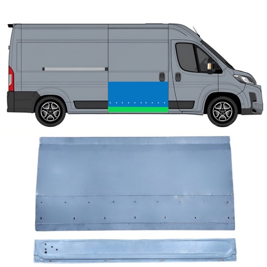 Inre + yttre skjutdörr reparationspanel för Toyota Proace Max 2024- / Höger 16677