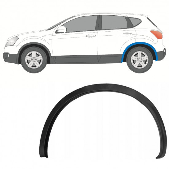 NISSAN QASHQAI 2007-2013 SKYDD FÖR BAKRE HJULHUS / VÄNSTER