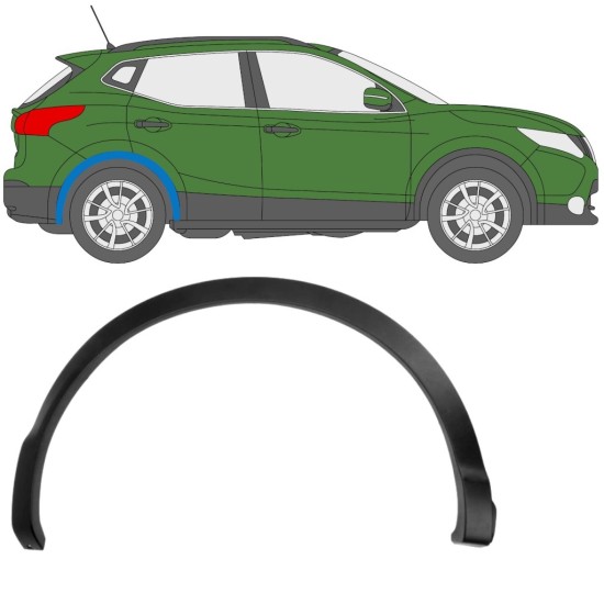 Prydnadslist stänkskärm list för Nissan Qashqai 2013-2021 / Höger 11779