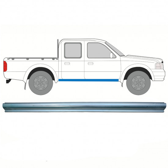 Tröskelplåt reparationspanel för Ford Ranger 1998-2006 / Vänster = Höger (symmetrisk) 8607