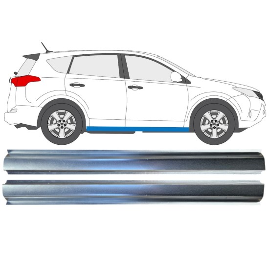 Tröskelplåt reparationspanel för Toyota Rav4 2013-2018 / Vänster+Höger / Set 16493