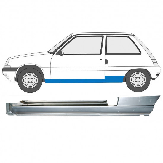 Tröskelplåt reparationspanel för Renault 5 1984-1996 / Vänster 7384