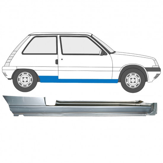 Tröskelplåt reparationspanel för Renault 5 1984-1996 / Höger 7383