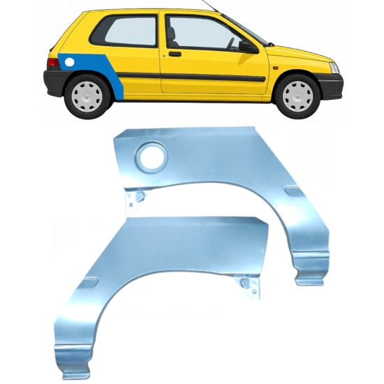 Sidovägg hjulhuskant för Renault Clio I 1990-1998 / Vänster+Höger / Set 9848