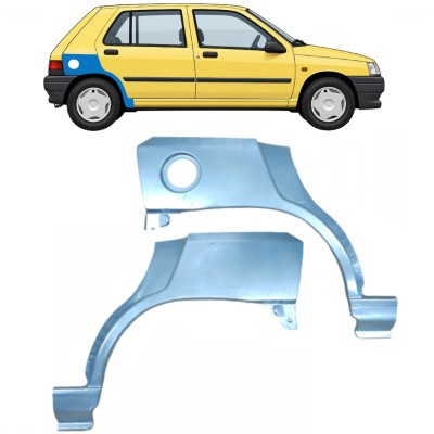 Sidovägg hjulhuskant för Renault Clio I 1990-1998 / Vänster+Höger / Set 9849