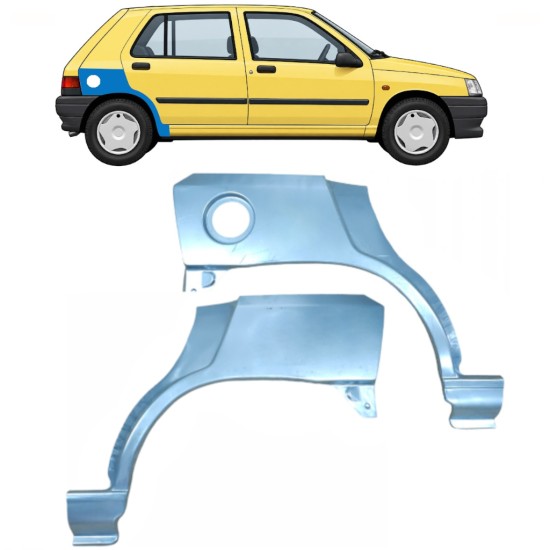 Sidovägg hjulhuskant för Renault Clio I 1990-1998 / Vänster+Höger / Set 9849