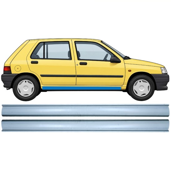 Nedre tröskelplåt reparationspanel för Renault Clio I 1990-1998 / Vänster+Höger / Set 9850