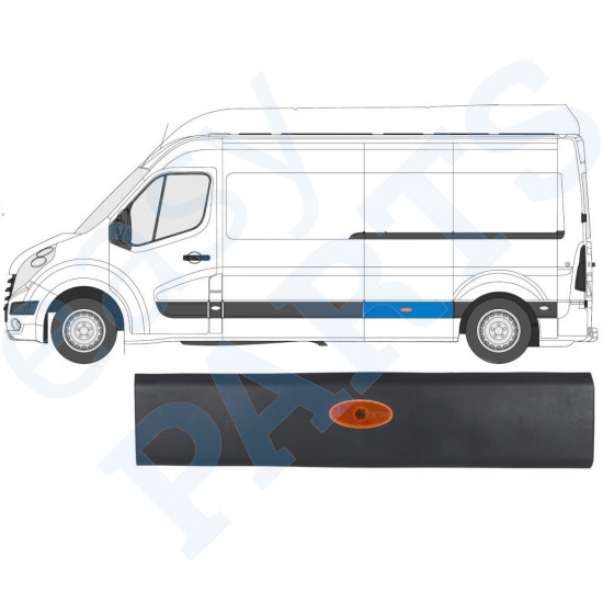 RENAULT MASTER 2010- SIDOLIST LÅNG LAMPA / VÄNSTER