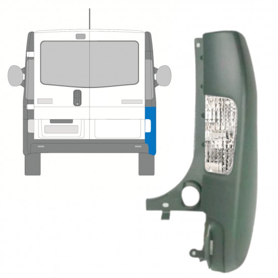 RENAULT TRAFIC 2001-2014 BAKRE STÖDFÖRNET LAMPA / UPPSÄTTNING / HÖGER