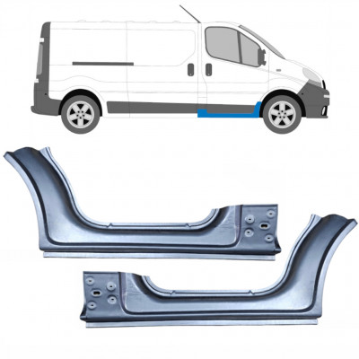 Tröskelplåt reparationspanel för Renault Trafic 2001-2014 / Vänster+Höger / Set 10085