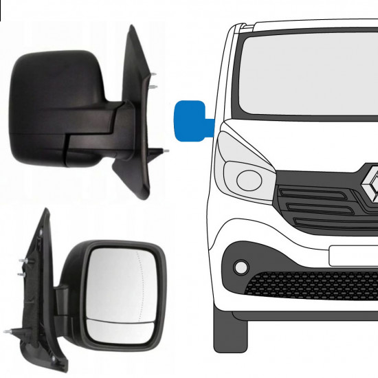 Manuell spegel för Renault Trafic 2014- / Höger 8227