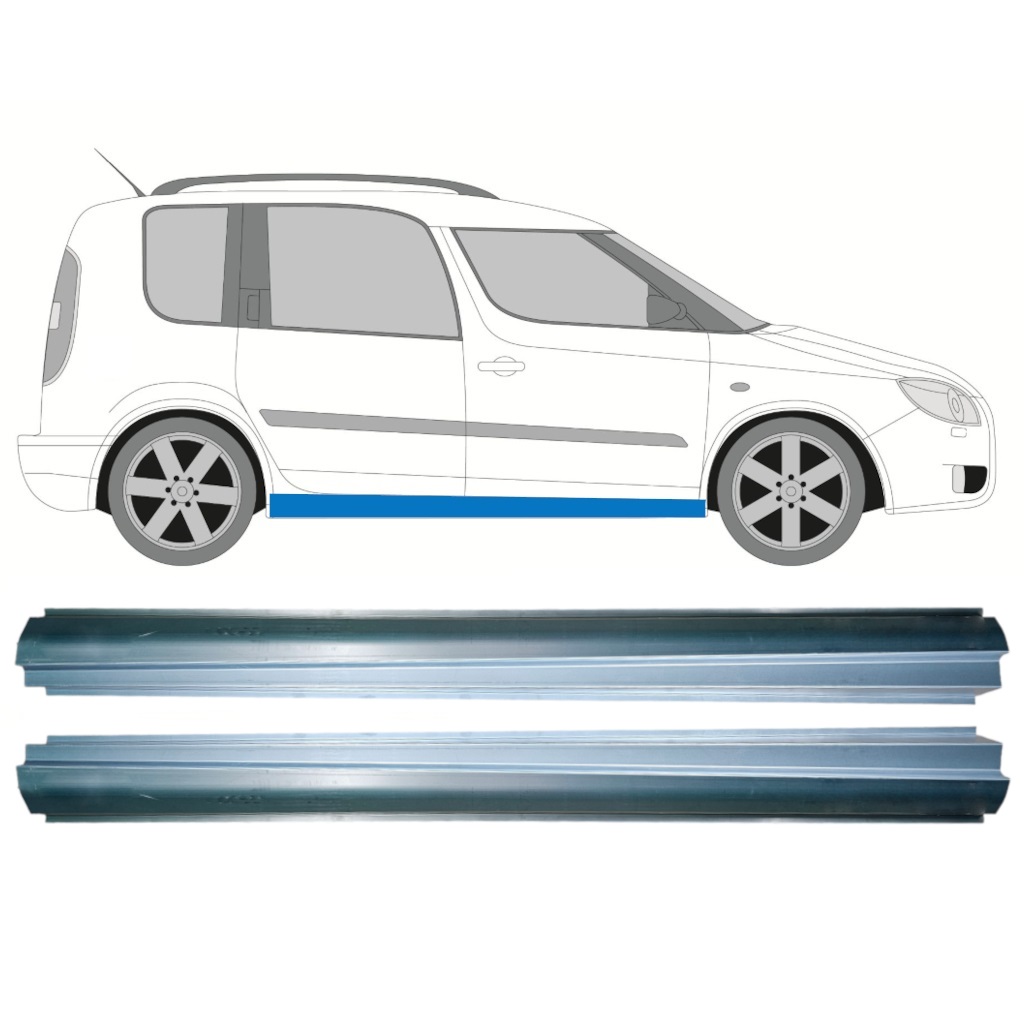 Tröskelplåt Reparationspanel För Skoda Roomster 2006-2015 / Vänster+Höger / Set 10579
