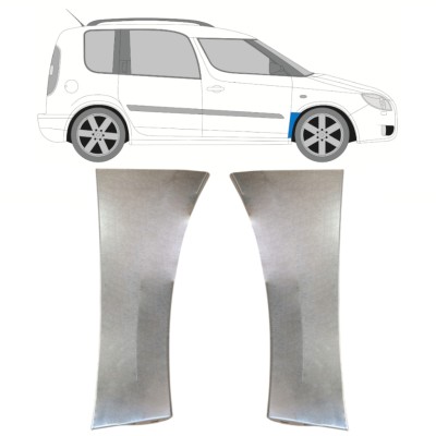 Reparationspanel till framskärm för Skoda Roomster Praktik 2006-2015 / Vänster+Höger / Set 14695