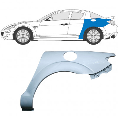 Sidovägg hjulhuskant för Mazda RX8 2003-2012 / Vänster 6702