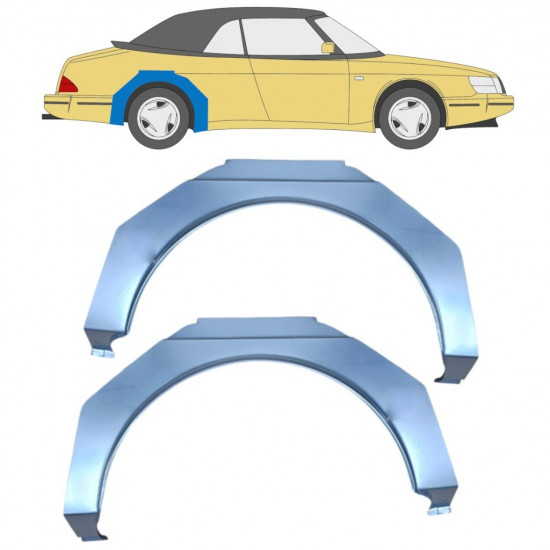 Sidovägg hjulhuskant för Saab 900 1978-1995 / Vänster+Höger / Set 10651