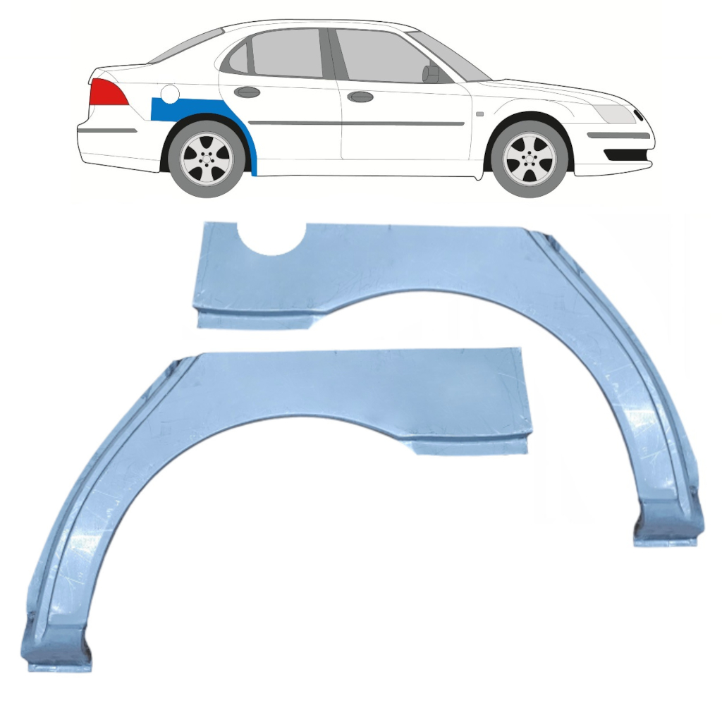 Sidovägg Hjulhuskant För Saab 9-3 2002-2012 / Vänster+Höger / Set 9988