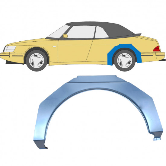 Sidovägg hjulhuskant för Saab 900 1978-1995 / Vänster 6982