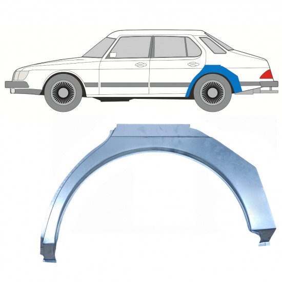 Sidovägg hjulhuskant för Saab 900 1978-1995 / Vänster 11044