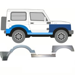 Reparationspanel för tröskel + fram + bak stänkskärm för Suzuki Samurai 1981- / Höger / Set 11181
