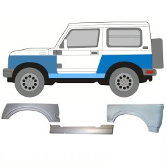Reparationspanel för tröskel + fram + bak stänkskärm för Suzuki Samurai 1981- / Vänster / Set 11180