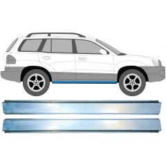 Inre tröskel reparationspanel för Hyundai Santa Fe 2001-2006 / Vänster+Höger / Set 11587