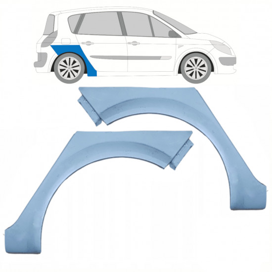 Sidovägg hjulhuskant för Renault Scenic 2003-2009 / Vänster+Höger / Set 10229