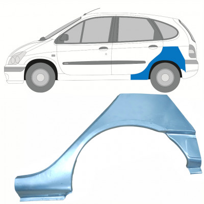 Reparationspanel för bak skärm med tröskel för Renault Scenic 1995-2003 / Vänster 8406