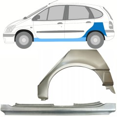 Tröskelplåt + sidovägg hjulhuskant för Renault Megane I Scenic 1995-2003 / Vänster / Set 10100