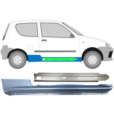 Reparationspanel för tröskel + inre tröskel reparationspanel för Fiat Seicento 1998-2010 / Höger / Set 14720