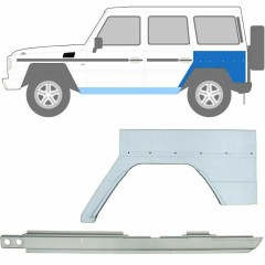 Tröskelplåt + sidovägg hjulhuskant för Mercedes G-Class W460 W461 W463 1979-2017 / Vänster / Set 10006